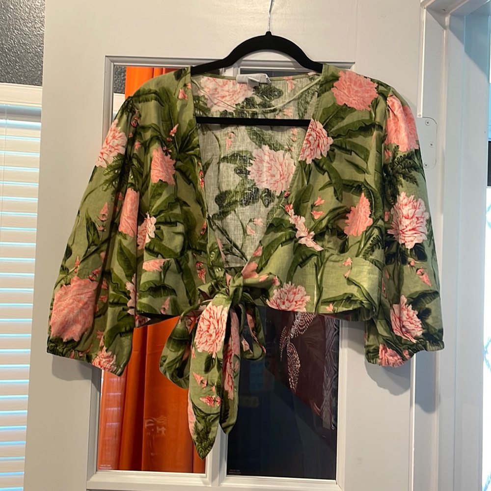Colorful pink and green shrug